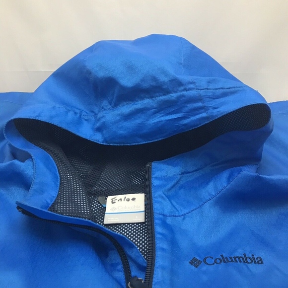 Columbia Boys Sz Large Blue Windbreaker Jacket - Picture 3 of 4